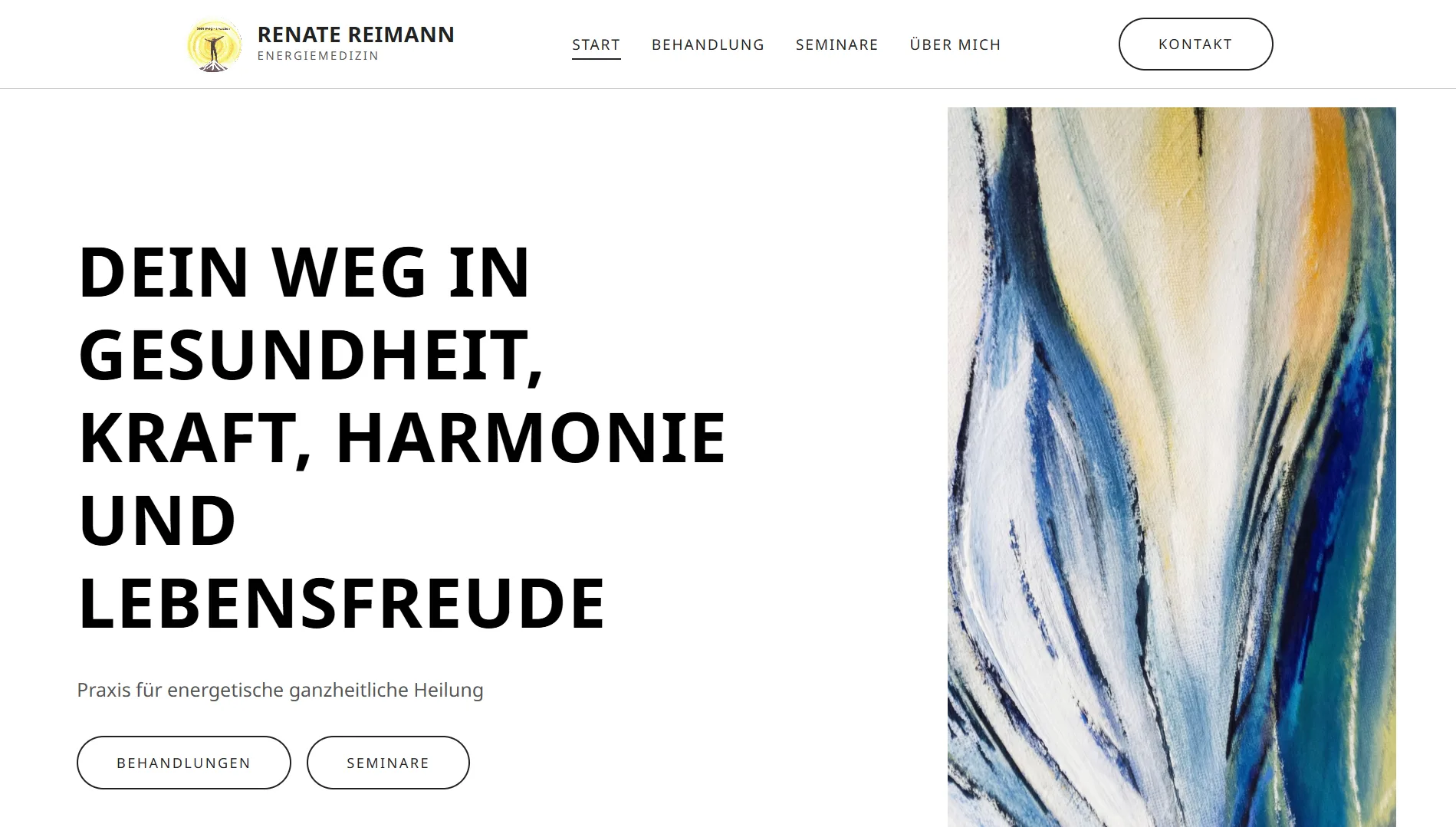 Website-Startseite einer Praxis für ganzheitliche Heilung in Berlin Prenzlauer Berg